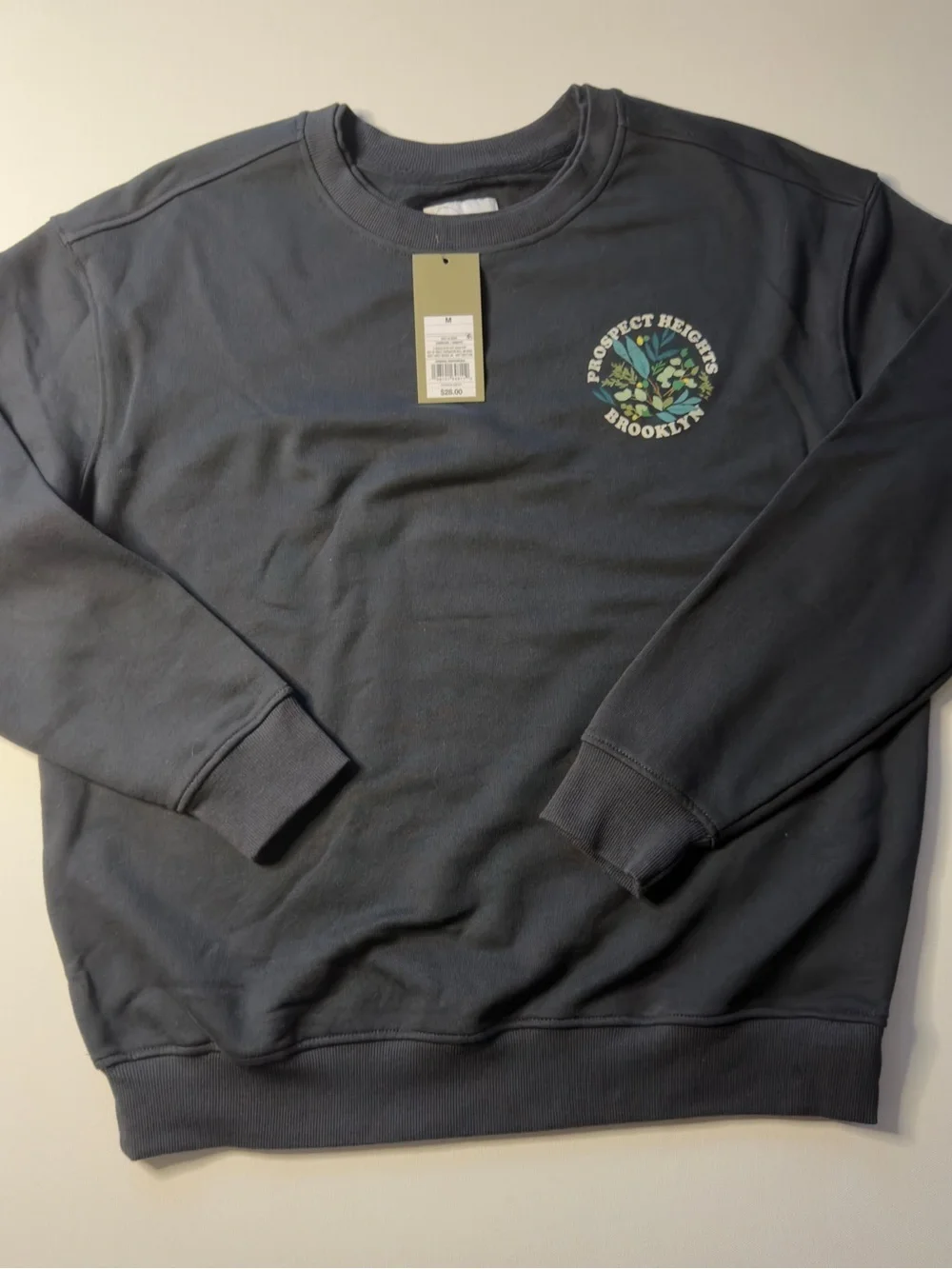 NWT Prospect Heights Brooklyn Graphic Crewneck Sweater - Charcoal Size M (KB8)
